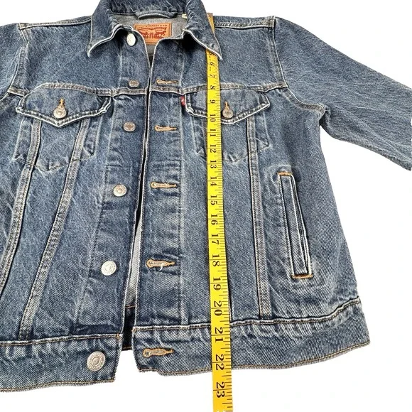 Levi's Jacket Women S Medium Wash Denim Trucker Western Y2K Boho Boyfriend - Picture 10 of 10